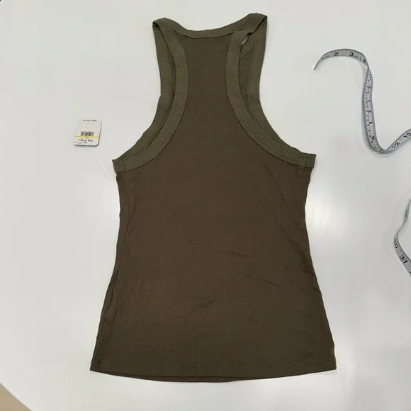 NWT Free People Wide Eyed Tank Top Army Green Size Med - Picture 7 of 8